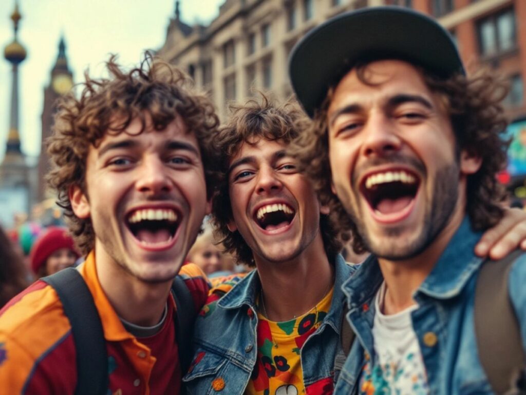 Des fans d'Oasis se préparent pour le concert.