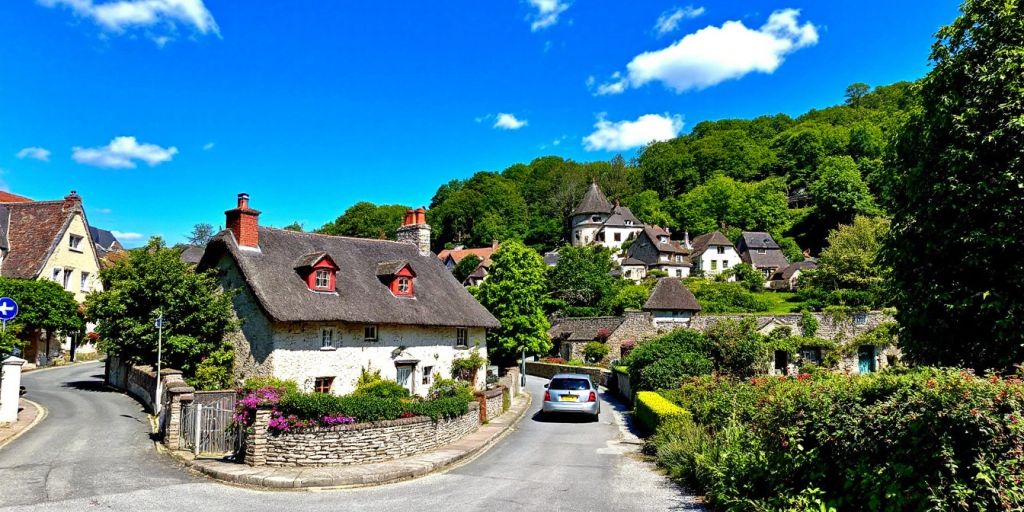 Vue pittoresque du village maintenant appelé Culs Brûlés.