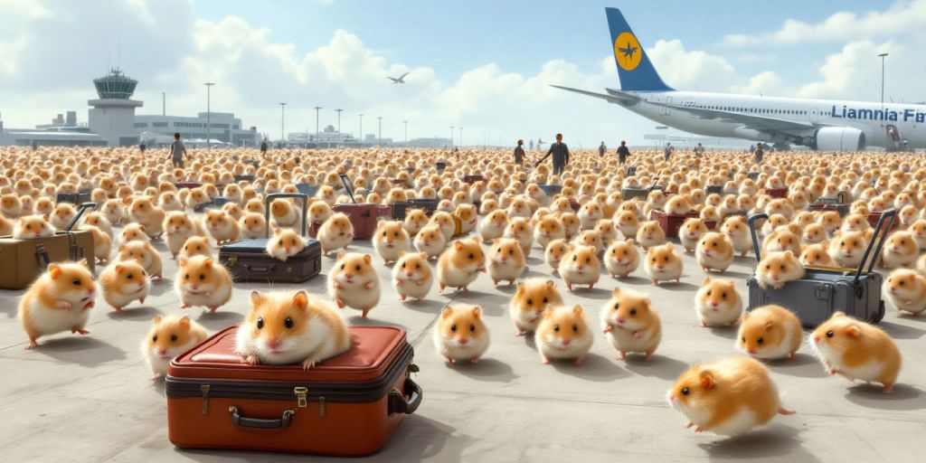 130 hamsters s'échappent sur une piste d'aéroport.